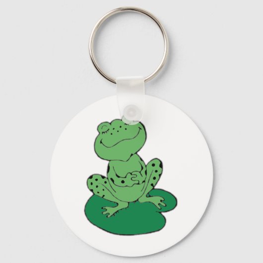 Frosch auf Lilypad Schlüsselanhänger (Vorderseite)