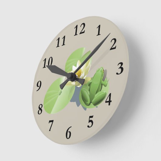 Frosch auf Lilypad-Uhr Runde Wanduhr (Winkel)