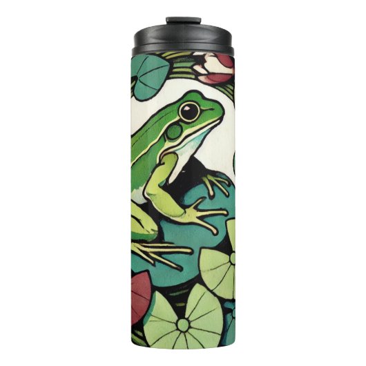 Frosch auf Lilypads Thermosbecher (Vorderseite)