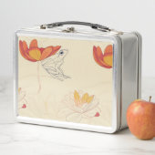 Frosch auf Lotus Metall Brotdose (Beispiel)