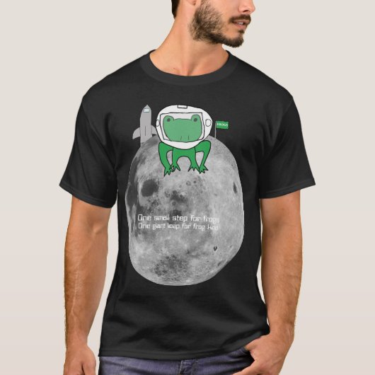 Frosch auf Mond T - Shirt (Vorderseite)