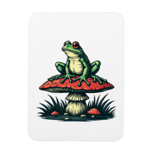 Frosch auf Mushroom Cottagecore Forest Magic Fungi Magnet