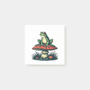 Frosch auf Mushroom Cottagecore Forest Magic Fungi Post-it Klebezettel