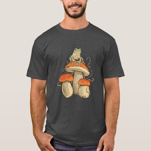 Frosch auf Mushroom-T - Shirt (Vorderseite)