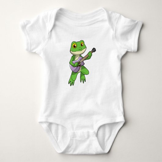 Frosch auf Musik mit Gitarre Baby Strampler (Vorderseite)