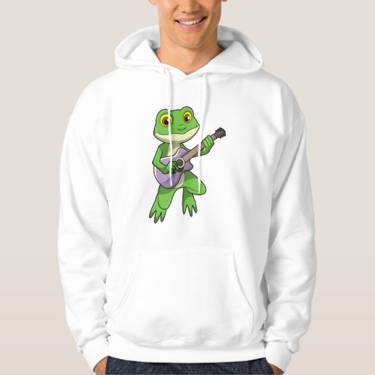 Frosch auf Musik mit Gitarre Hoodie (Vorderseite)