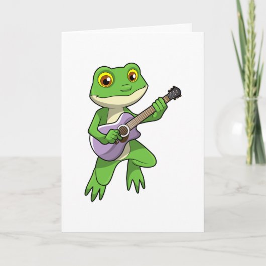 Frosch auf Musik mit Gitarre Karte (Vorderseite)