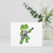 Frosch auf Musik mit Gitarre Postkarte (Stehend Vorderseite)
