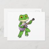 Frosch auf Musik mit Gitarre Postkarte (Vorne/Hinten)