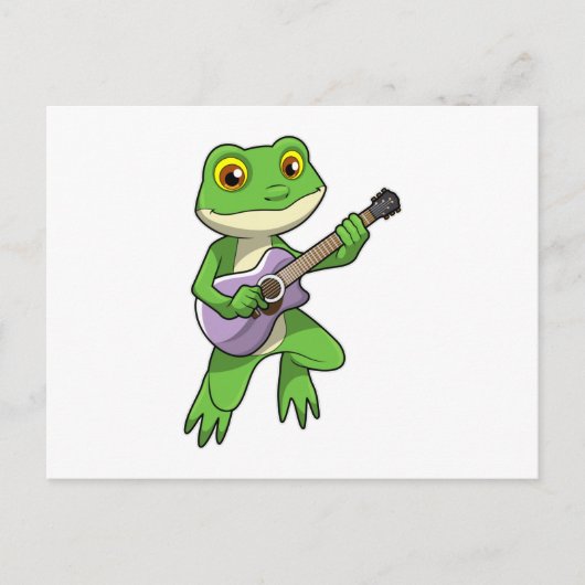 Frosch auf Musik mit Gitarre Postkarte (Vorderseite)