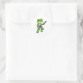 Frosch auf Musik mit Gitarre Runder Aufkleber (Tasche)