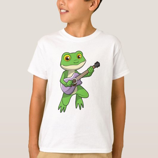 Frosch auf Musik mit Gitarre T-Shirt (Vorderseite)