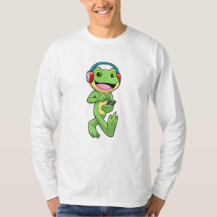 Frosch auf Musik mit Kopfhörer T-Shirt
