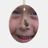Frosch auf Nase Keramik Ornament (Rechts)