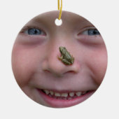 Frosch auf Nase Keramik Ornament (Vorne)