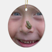 Frosch auf Nase Keramik Ornament (Links)