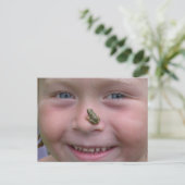 Frosch auf Nase Postkarte (Stehend Vorderseite)