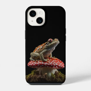 Frosch auf Pilz Cottagecore sitzend iPhone 14 Hülle