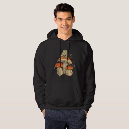 Frosch auf Pilz Hoodie (Vorne ganz)