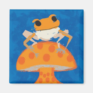 Frosch auf Pilz Magnet