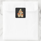 Frosch auf Pilz Quadratischer Aufkleber (Tasche)