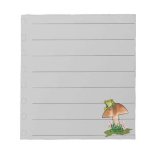 Frosch auf Pilz-To-Do-Liste Notizblock