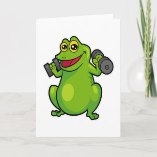 Frosch auf Schulter Training mit Hanteln Karte