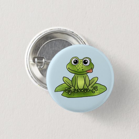 Frosch auf Seerose Button (Vorne & Hinten)