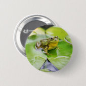 Frosch auf Seerosenblatt Button (Vorne & Hinten)
