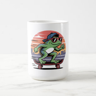 Frosch auf Skateboard Kaffeetasse