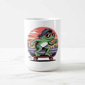 Frosch auf Skateboard Kaffeetasse