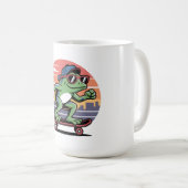 Frosch auf Skateboard Kaffeetasse (VorderseiteRechts)