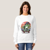 Frosch auf Skateboard Sweatshirt (Vorne ganz)