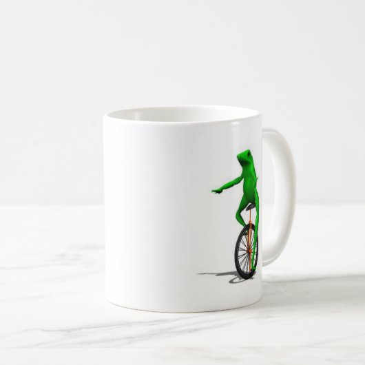 Frosch auf Unicycle Meme Kaffeetasse (VorderseiteRechts)