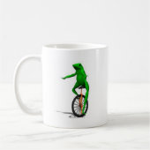 Frosch auf Unicycle Meme Kaffeetasse (Links)