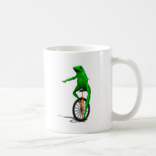 Frosch auf Unicycle Meme Kaffeetasse