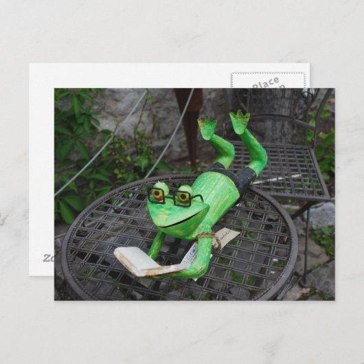 Frosch auf Urlaub Postkarte (Vorne/Hinten)