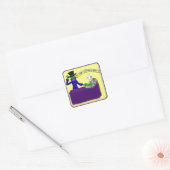 Frosch-Aufkleber für die angemessene Altersvorsorg Quadratischer Aufkleber (Umschlag)