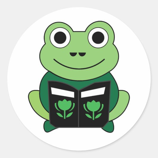 Frosch-Aufkleber geschnitten Runder Aufkleber (Vorderseite)