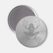Frosch aus Edelstahl Magnet (Vorderseite/Rückseite)