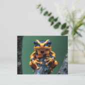 Frosch aus Gelb und Schwarz Postkarte (Stehend Vorderseite)