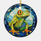Frosch aus gesüßtem Glas Keramik Ornament (Vorne)