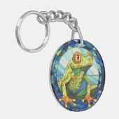 Frosch aus gesüßtem Glas Schlüsselanhänger (Vorderseite links)