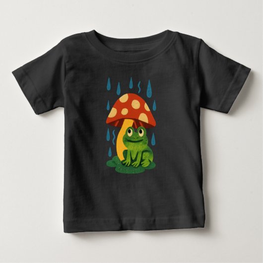 Frosch aus kaltem Cartoon unter Toadstool Regensch Baby T-shirt (Vorderseite)