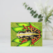 Frosch aus schwarzem und rotem Baumkronen Postkarte (Stehend Vorderseite)