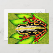 Frosch aus schwarzem und rotem Baumkronen Postkarte (Vorne/Hinten)