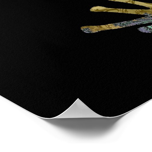 Frosch aus Whimsikem Fraktal mit individuellem Zit Poster (Ecke)