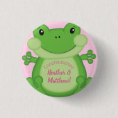Frosch Baby Dusche Pink Button (Vorderseite)