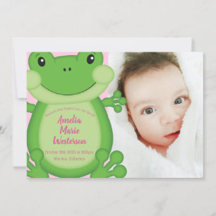 Frosch Baby Dusche Pink Einladung