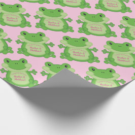 Frosch Baby Dusche Pink Geschenkpapier